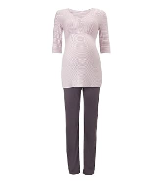 Maternity Sleep Bra Pyjama Set - Grey/Pink