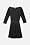 Long Sleeve Mixed Media Boatneck Dress