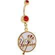 Major League Baseball Logo GOLD Double GEM Belly Ring - New York Yankees