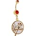 Major League Baseball Logo GOLD Double GEM Belly Ring - New York Yankees