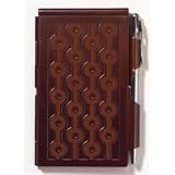 Wellspring Flip Notes Metal Note Case with Mini Pen and Notepad, Chocolate Topaz