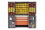 Security Work Center & Storage Cabinet With Bins