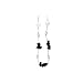 Sterling Silver Onyx and Coin Pearl Necklace - 48''
