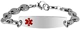 New 8 inch Stainless Steel Engravable Medical Alert Bracelet