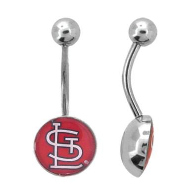 St. Louis Cardinals 316L Stainless Steel Belly Ring - 14G - 3/8 Inch Bar Length - Sold Individually