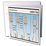 Londons Times Funny Cat Cartoons - Cat New Years Resolutions - Greeting Cards-12 Greeting Cards with envelopes