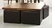 Panama Square Coffe Table 4 Faux Leather Footstools Brown by Bentley Designs Image
