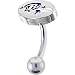 NFL Logo TOP Mount CURVED Belly Ring - Baltimore Ravens