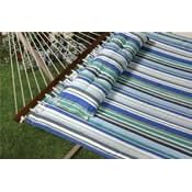 Quilted Hammock - Button Tuft Pillow - Blue White by Bliss Hammocks Inc.