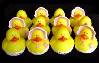 One Dozen (12) Rubber Ducky Duck Baby Shower Party Favors GIRL Pink