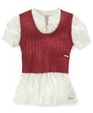 Guess? Girls Ruffled Shirt and Vest Set
