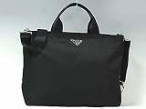 (プラダ)PRADA VELA ナイロン ロゴプレート付き2WAYトートバッグ[SHOPPING] BN1321 ブラック 並行輸入品