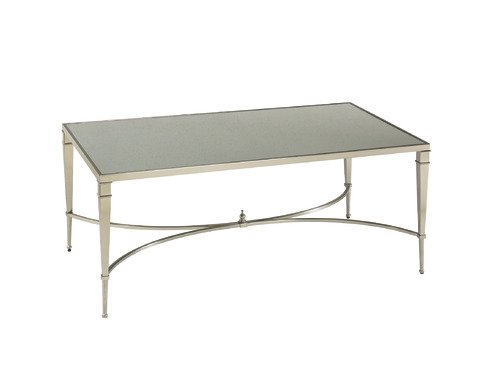 Mallory Rectangular Glass and Nickel Cocktail Table On Sale