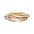 14K Tri Color Gold 3-Band Rolling Ring