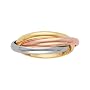 14K Tri Color Gold 3-Band Rolling Ring