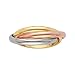 14K Tri Color Gold 3-Band Rolling Ring (Size-7.5)