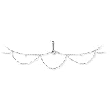 SGSS Gem Curv BB w/ Belly Chain & 2 Charms Attached 14G (1.6mm) 7/16" (1