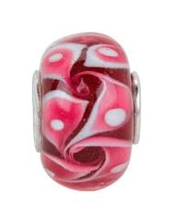 Kera Red Swirl Glass Bead