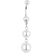 White Suave Faux Pearl Dangle Belly Ring