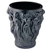 LALIQUE Crystal Black Bacchantes Vase