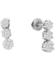 14KT White Gold 0.75 CTW Round Diamond Ladies Fashion Earrings