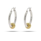Sterling Silver Two Tone Hoop Earrings