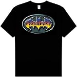 Batman Logo HOT ROD SHIELD Adult Black T-shirt Tee Shirt