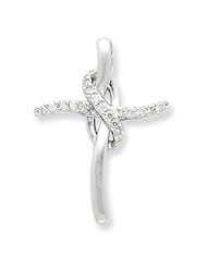 Sterling Silver Infinity Diamond Cross Pendant