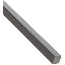 PVC (Polyvinyl Chloride) Rectangular Bar, Opaque Gray, 1/2" Thickness, 1/2" Width, 5' Length (Pack of 1)