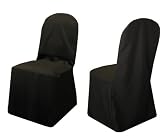 New Pack of (100) Black Wedding Banquet Chair Covers 100% Heavy Woven Polyester