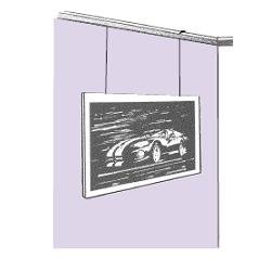 Complete Art Hanging System, Gallery Art Quality: Display art with sturdy, sophisticated hanging system. INCLUDES: (Two 6ft. Aluminum Tracks; Four Wall Clips and screws; Six 8 ft. Cables; Six Cable Grippers with Hooks; Installation Diagram)