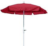 FiberBuilt 7GCRW-RED-T 7.5 Foot Garden Umbrella, Red-Tilt