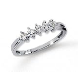 New Platinum 5 Stone 1/4 Carat Diamond Anniversary Band
