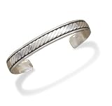 Oxidized Men's 10mm Cuff Bracelet with Rope Design