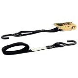 1 X 10' Ratchet Tie Down Strap with Heavy Duty S-Hooks - Motorcycle Tie Down Strap by US Cargo Control