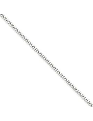 14K White Gold 1.80mm Diamond-cut Spiga Chain Bracelet - Fine Jewelry Gift