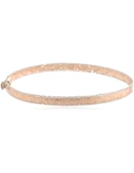14k Italian White Gold Embossed Bangle Bracelet, 6.5"