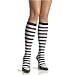 Leg Avenue Black & White Striped Knee High Gothic Punk Emo Lolita