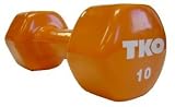 TKO 10 lb. Vinyl Dumbbell with Tri-Grip Handle