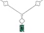 3.86 cttw 925 Sterling Silver Emerald Cut Created Emerald Necklace