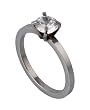 316L Stainless Steel Ring with CZ Stone in 4-Prong Set - Band Width: 1.6mm, CZ Diameter: 6.4mm (Sizes 4-13)stone - Width: 7mm (Sizes 8-12)