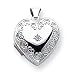 14k White Gold Diamond Heart Locket