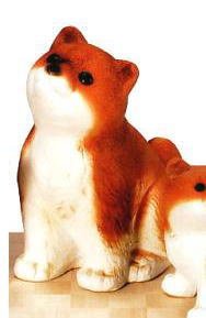 信楽焼　犬　おすわり（茶）　10号