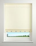 Cream - Plain Eyelet Edge Roller Blind / Blinds - 60x160cm
