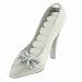 Bridal Shoe Ring Holder White & Silver Bow 6"