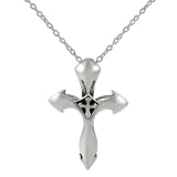 Sterling Silver Cross Pendant with Small Cross in Center