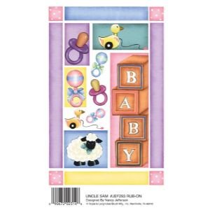 12 PACK RUB ON BABY BLOCKS Papercraft, Scrapbooking 