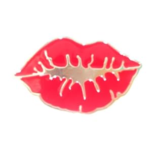 Sexy Red Lips Belt Buckle Chrome & Enamel