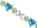 Alluring Design 6.50 carats total weight Heart Shape London Blue Topaz & Round Shape Peridot Gemstone Bracelet in Sterling Silver