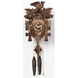 9 Inch Five Leaves and One Bird 1-Day Cuckoo Clock - by River City Cuckoo Clocks - 39395 (German Alder Wood) (9" H x 5.75" W x 5" D) 9 Inch Five Leaves and One Bird 1-Day Cuckoo Clock - by River City Cuckoo Clocks - 39395 (German Alder Wood) (9" H x 5.75" W x 5" D)
